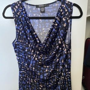 89th & Madison | Size Small | Womens Black Blue Patterned Sleeveless Blouse Work